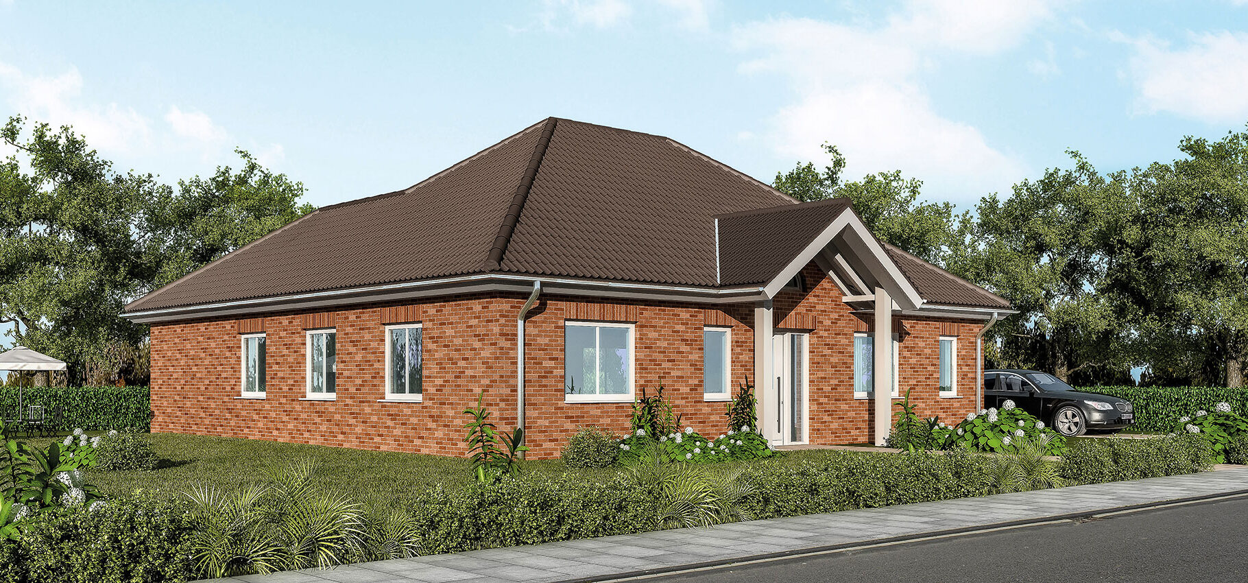 Visualisierung Massiv-Hausidee Bungalow BL 115 K