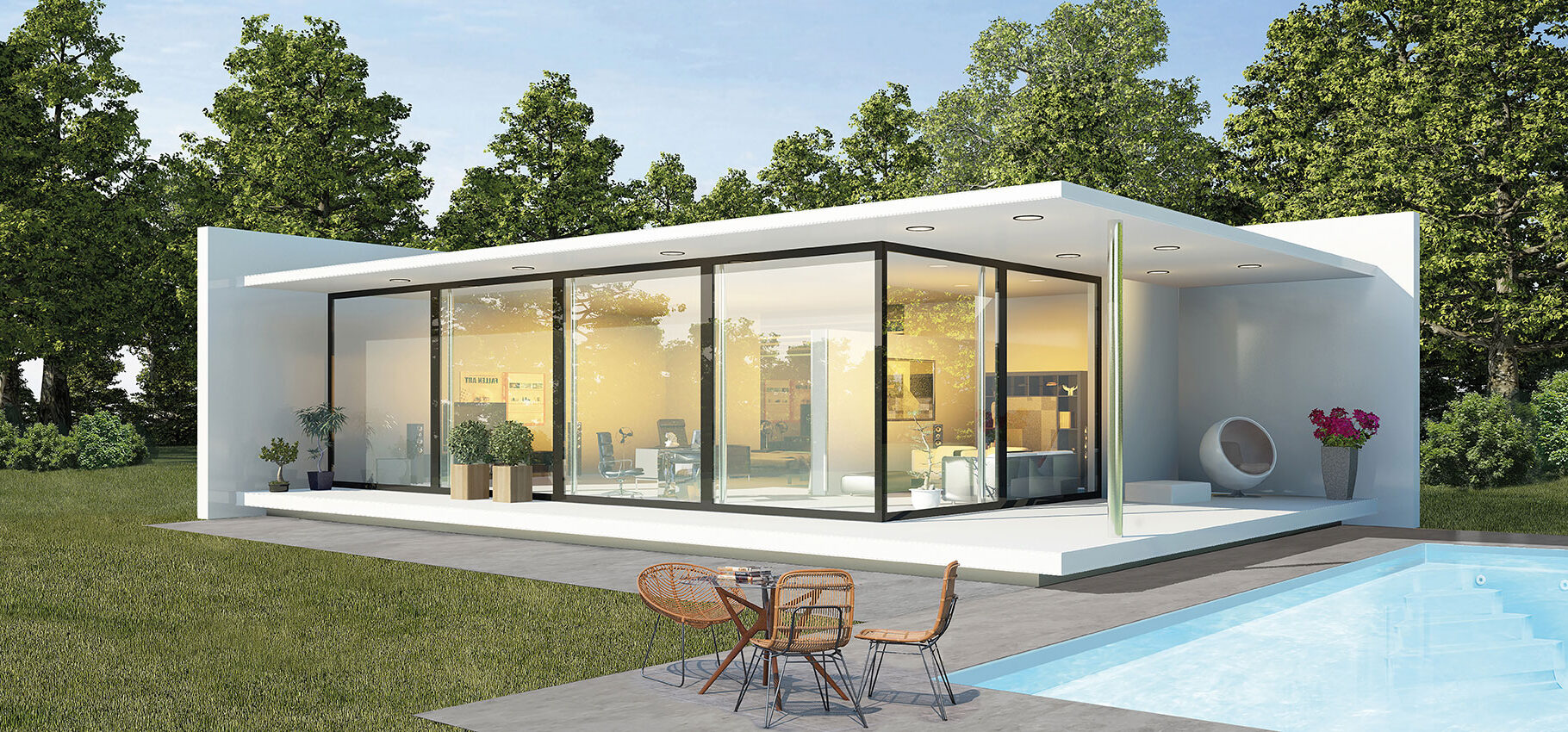 Visualisierung Massiv-Hausidee Bungalow BL 80 T