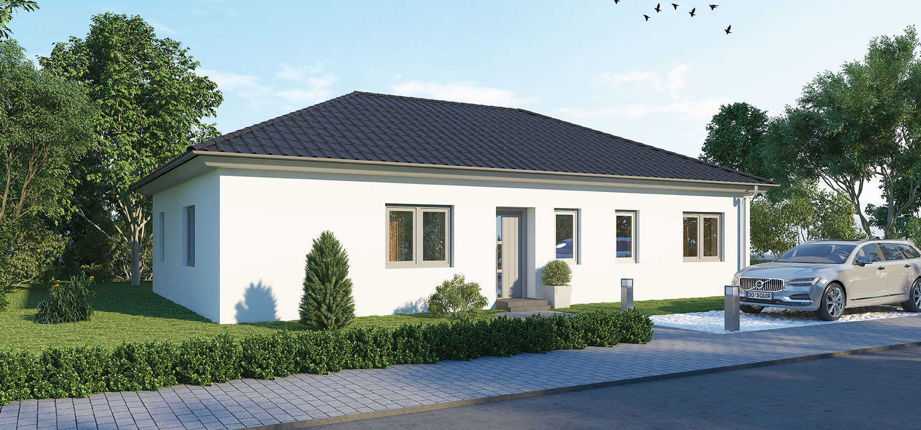 Visualisierung Massiv-Hausidee Bungalow BL 95 Basis