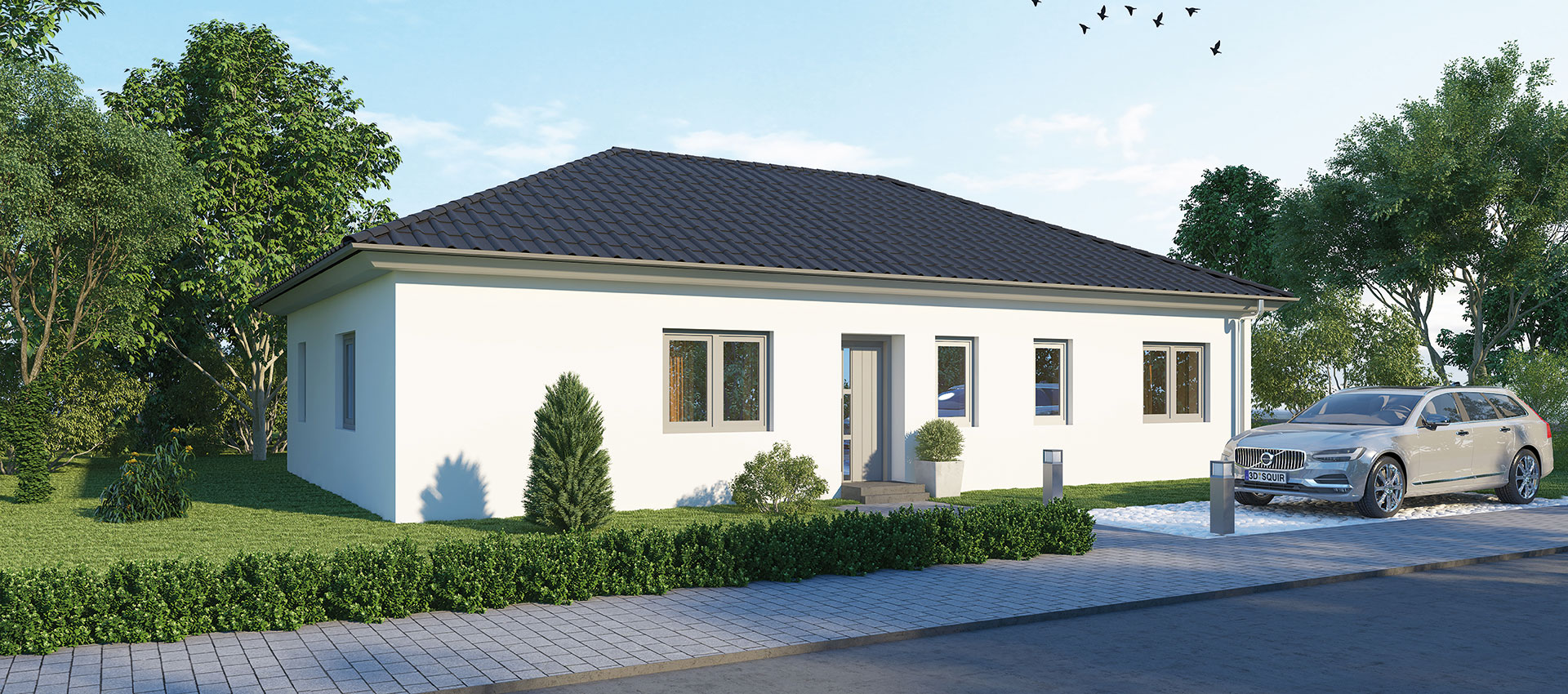 Visualisierung Massiv-Hausidee Bungalow BL 95 Basis