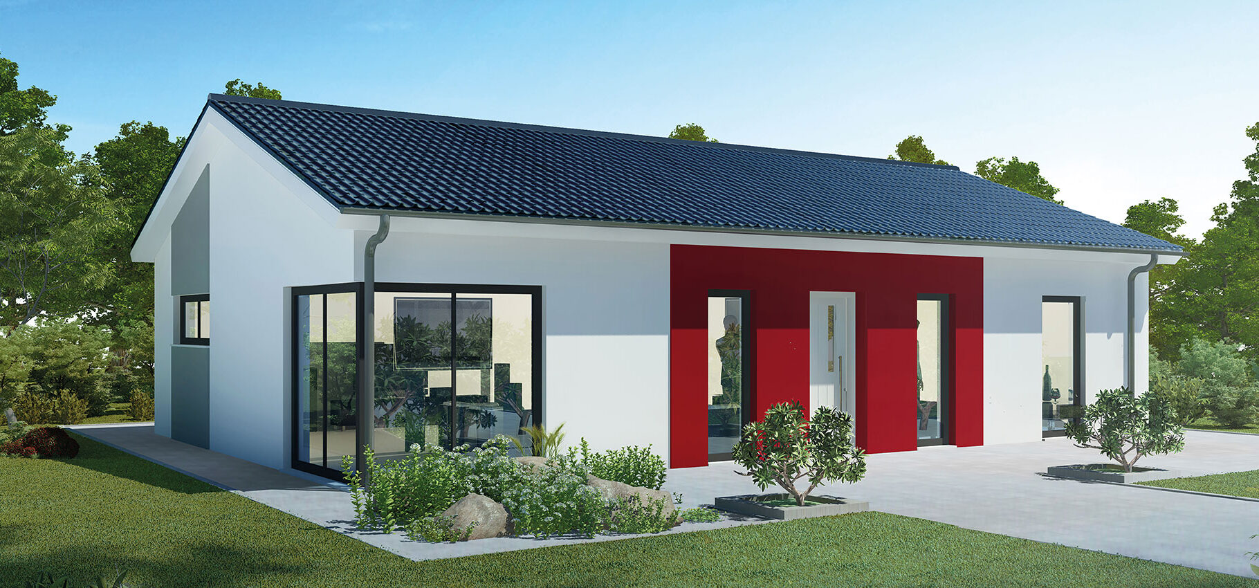 Visualisierung Massiv-Hausidee Bungalow BL 95 M